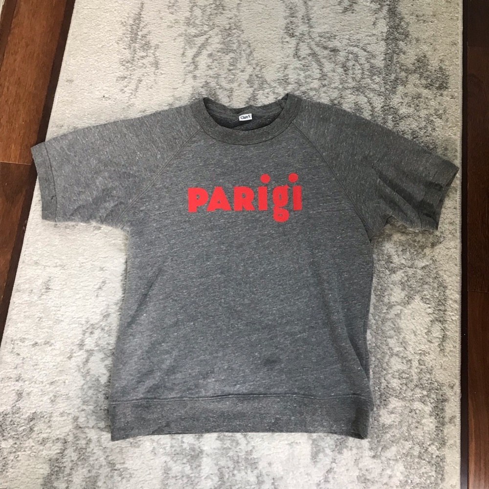 Clare V Parigi Short Sleeve Sweatshirt Size S